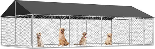 Petony 236"x 118" Outdoor Dog Enclosure Heavy Duty Dog Kennel House Mesh Dog by Petony
