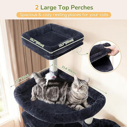 Globlazer Extra Large Cat Tree Tower, 82in Tall Heavy Duty Cat Tree - Image 2