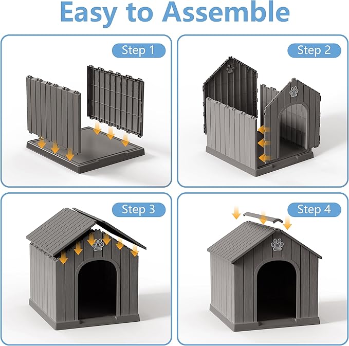 DRATO Indoor & Outdoor Dog Houses, Resin Material Pet Shelter - Image 7