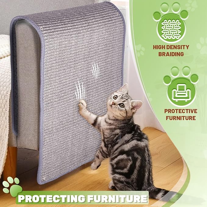 Natural Sisal Cat Scratcher Mat, Wall Scratcher Carpet, Cat Climbing Wall - Image 6