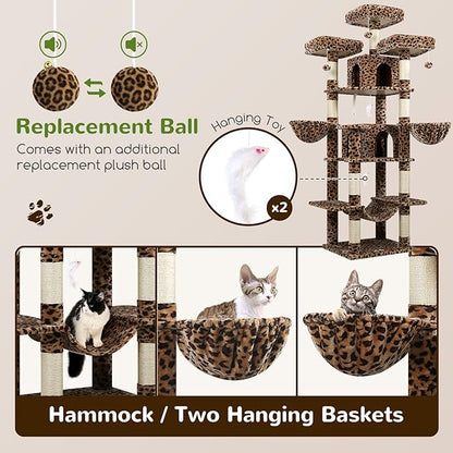 Globlazer Big Cat Tower for Indoor Cats, 80inch Cat Tower for Multiple Adult - Image 6