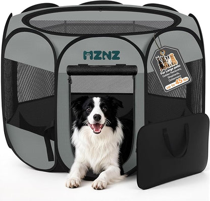 Dog Playpen, Portable Puppy Pet Crate Indoors by MZNZ