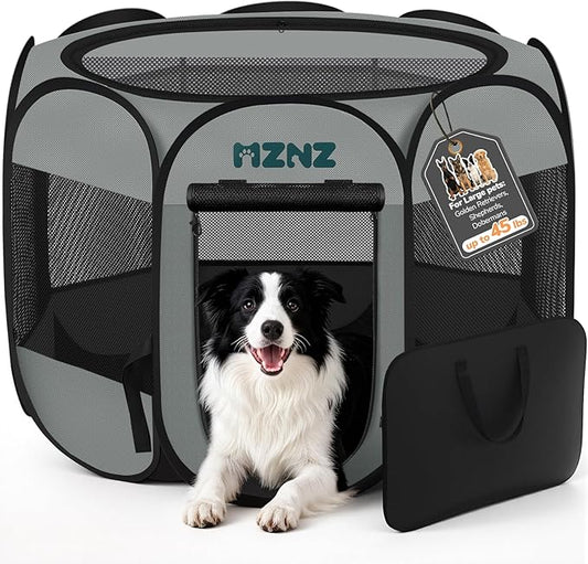 Dog Playpen, Portable Puppy Pet Crate Indoors by MZNZ