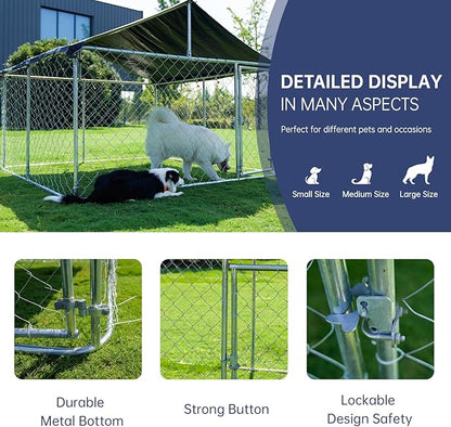 Petony Outdoor Dog Enclosure Heavy Duty Dog Kennel House Mesh Dog Big Cage Pet - Image 5