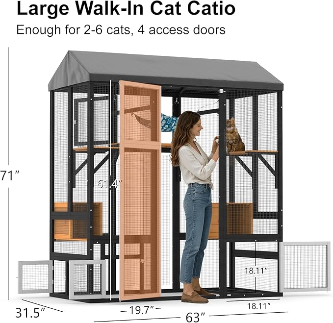 TIMHAKA Large Catio Outdoor Cat Enclosure - Image 5