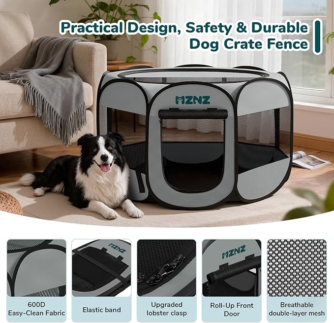 Dog Playpen, Portable Puppy Pet Crate Indoors - Image 7