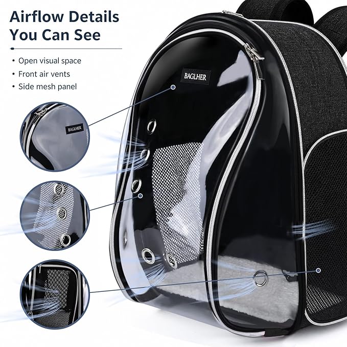 BAGLHER Cat Carrier Backpack Bubble - Image 4