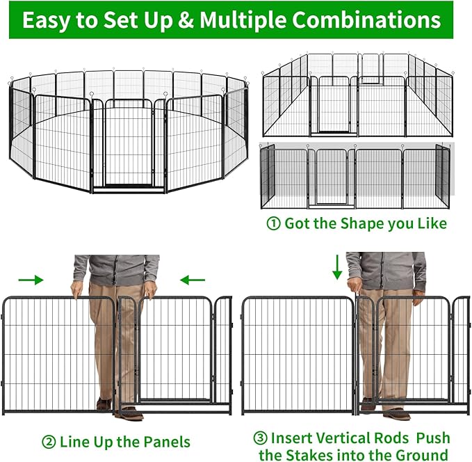 Kfvigoho Dog Playpen Outdoor Extra Wide 16 Piece Panels Heavy Duty Dog Fence - Image 8