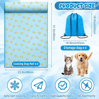 DoubleFill 4 Pack Cooling Pet Mats 23.6" x 31.5" Cooling Dog Beds - Image 2