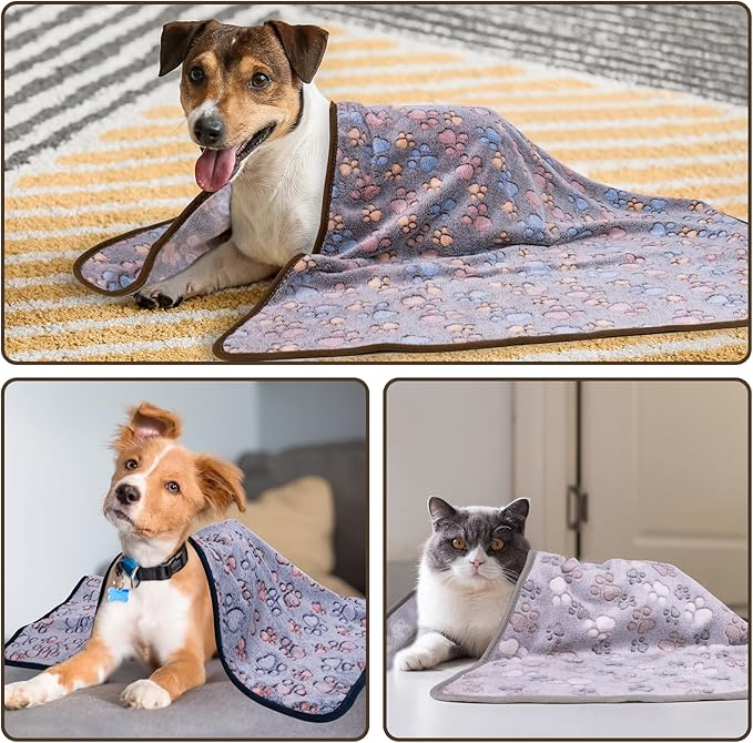 Dono 1 Pack 3 Dog Blankets, Soft Fluffy Fleece Pet Blanket Warm Sleep Mat Paw - Image 7