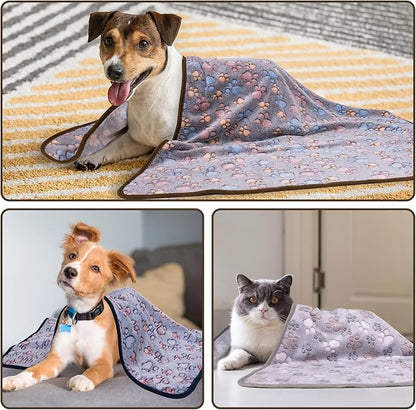 Dono 1 Pack 3 Dog Blankets, Soft Fluffy Fleece Pet Blanket Warm Sleep Mat Paw - Image 7