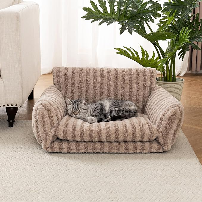 Hollypet Cat Bed Fluffy Plush Multifunctional Double-Layer Machine Washable - Image 4