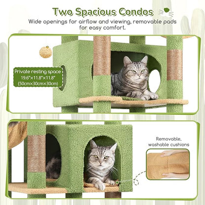 Globlazer Cactus Heavy Duty Cat Tree, 74in Tall Sturdy Cat Tower - Image 2