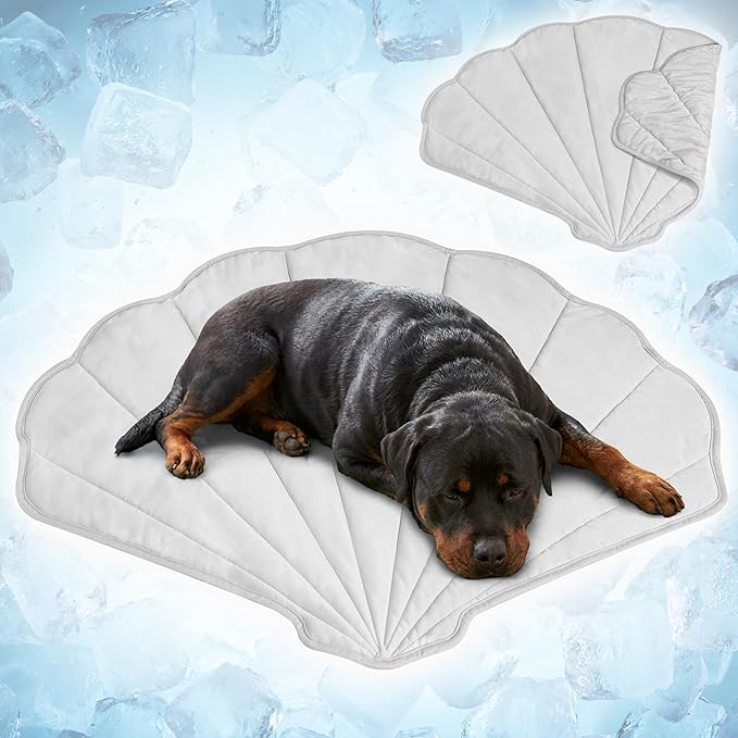 PetAmi Dog Cooling Mat, Sea Shell Shape, Pet Pad by PetAmi
