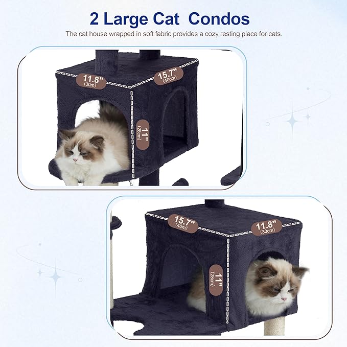 Gitelsnour Cat Tree for Indoor Cats Large Adult, 70.5'' Cat Tower - Image 2