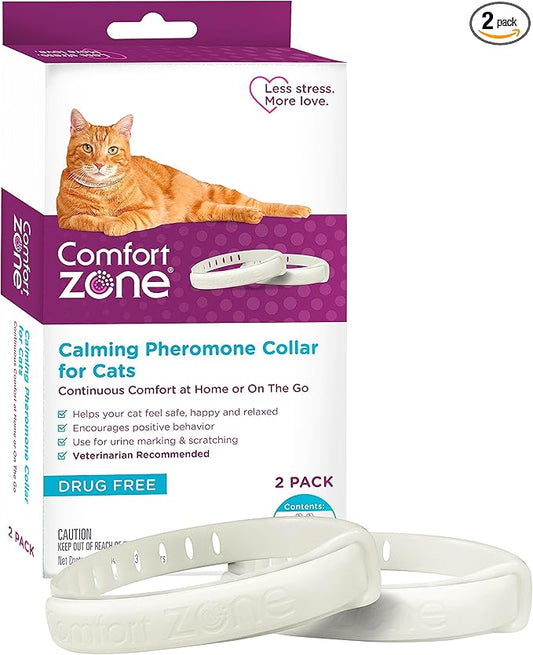 Comfort Zone Cat Calming Collar Savings Pack: 2 30-Day Calming Collars by ComfortZone