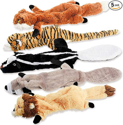 Dog Squeak Toys, No Stuffing Plush Dogs Chew Toy Bundle by FIREOR