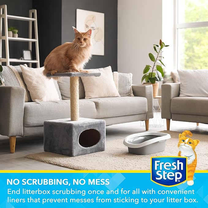 Fresh Step Jumbo Drawstring Cat Litter Box Liners X-Large Oval Rectangle Pans - Image 5