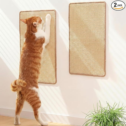 FUKUMARU 2 Packs Cat Scratching Mat, 19.6 x 11.8 Inch Natural Sisal Cat Scratch by FUKUMARU