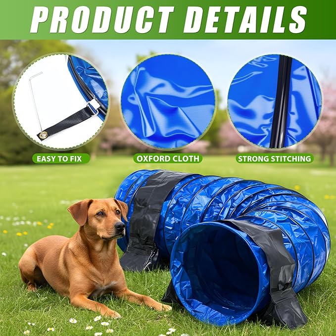 Briwooody 24 in 10 Foot PVC Dog Agility Tunnel - Image 4