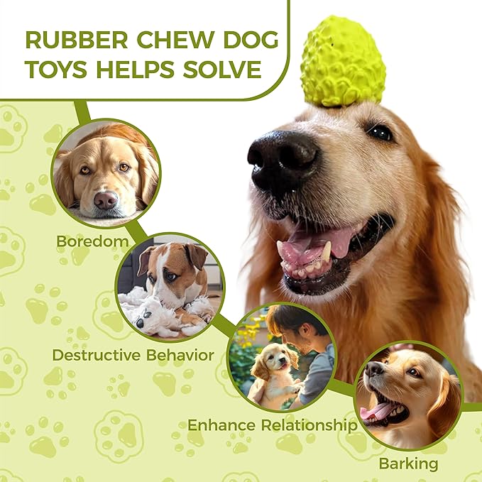 MewaJump Dog Squeaky Toys for Aggressive Chewers, Interactive Natural Rubber - Image 6