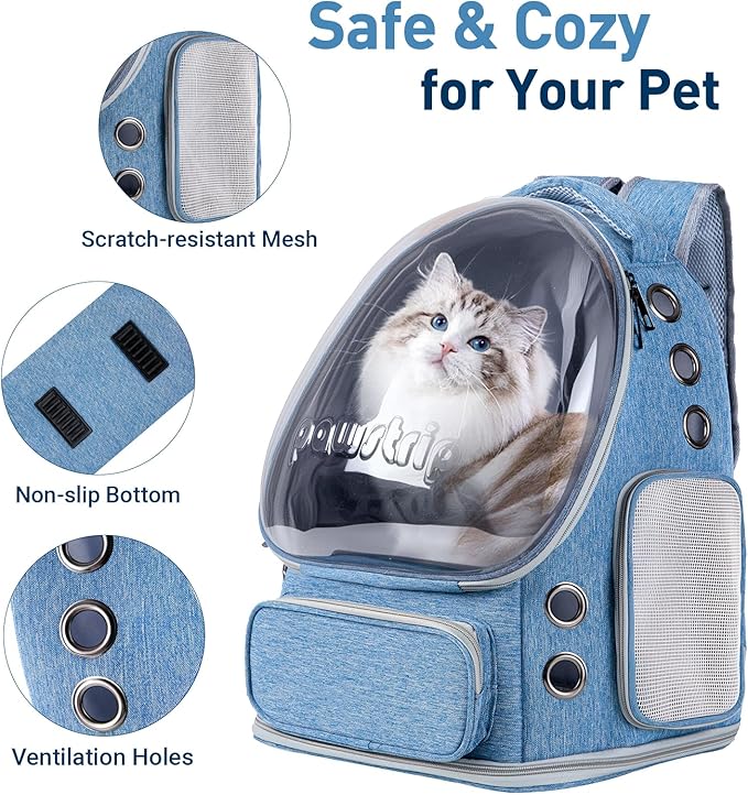Cat Backpack Carrier with Large Space Bubble Window, Airline Approved - Image 3