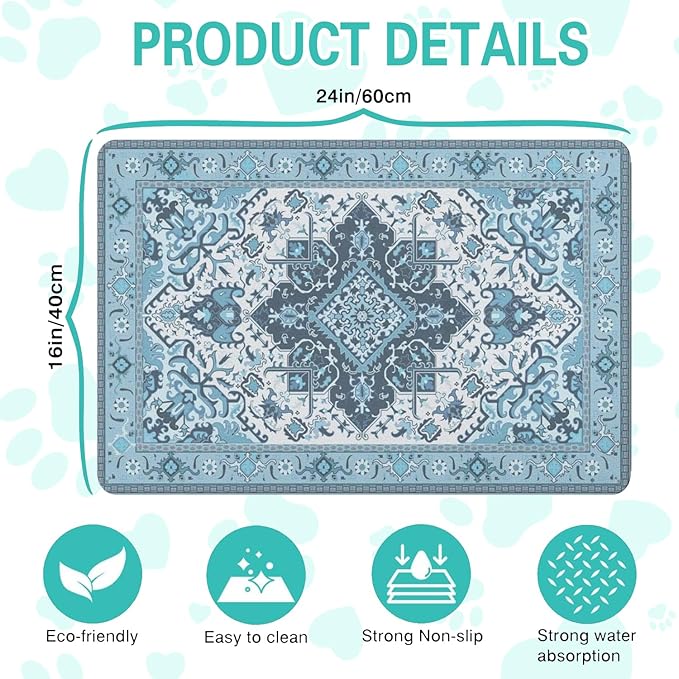 Pet Feeding Mat for Floors Waterproof Dog Mat for Food and Water Absorbent - Image 5