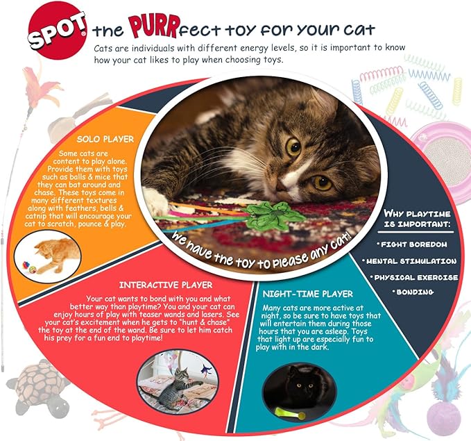 SPOT Cat-Bernet Cork with Feathers Teaser Wand Bernet Cat Toy - Image 4