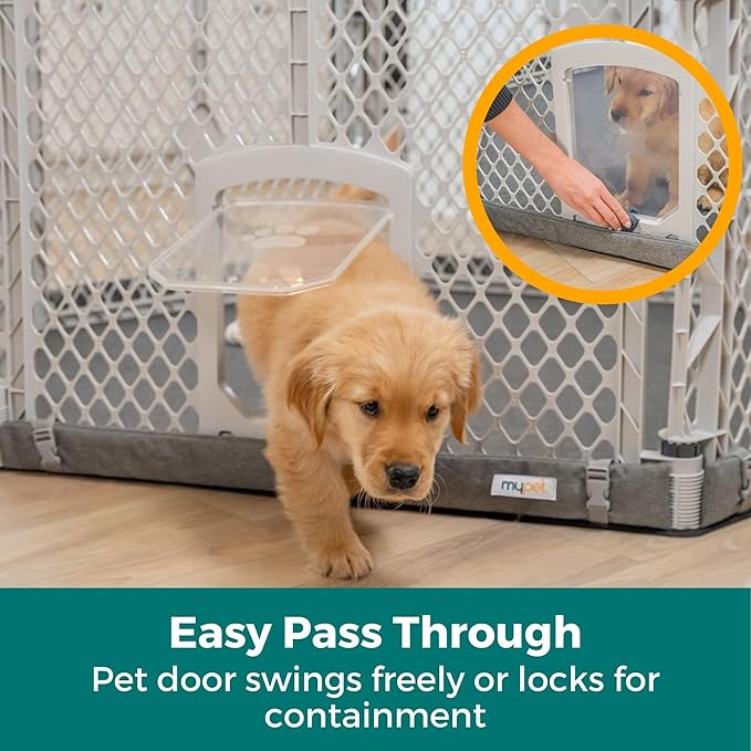 MyPet Petyard Protect Bundle: Freestanding 6-Panel Light Gray Pet Yard - Image 4
