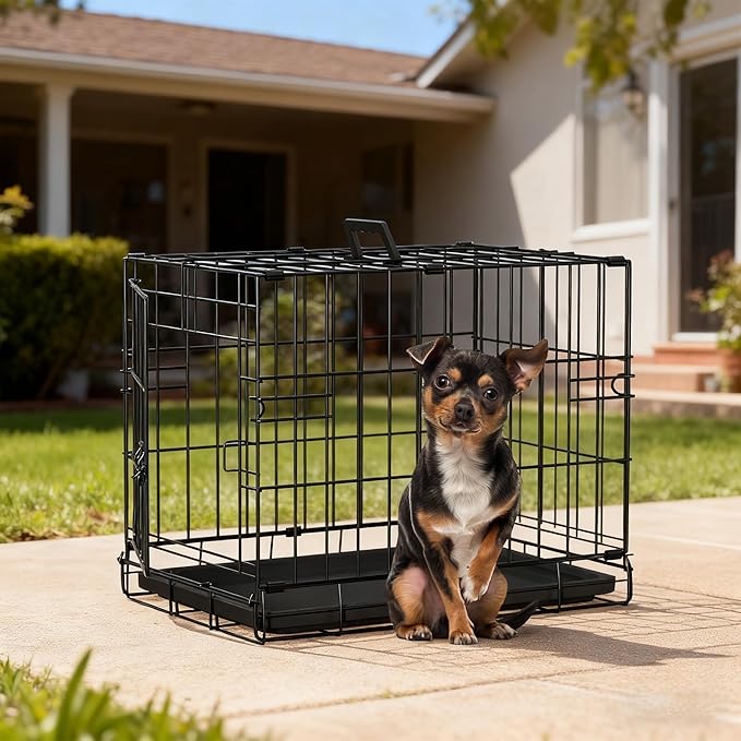 FDW Dog Crate 18-Inch Dog Cage Foldable Metal Kennel - Image 2