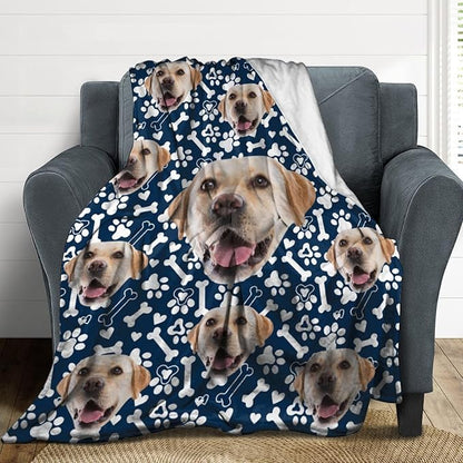 Personalized Dog Blanket with Name Customized Paw Prints Pet Blanket Loss - Image 4