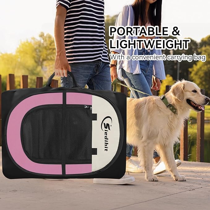 Siedihit Pink Puppy Playpen for Large Dog Cat, Dog Tent Crates Cage - Image 5