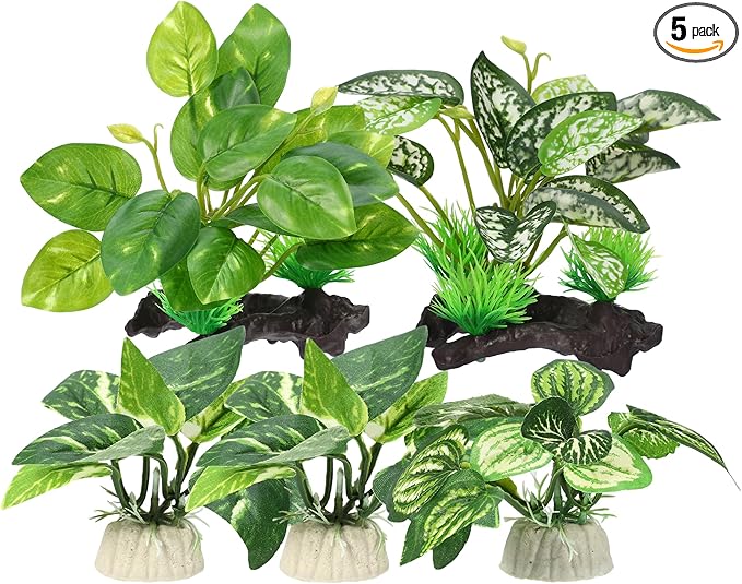Aquarium Plastic Plants, Driftwood Betta Silk Plants, Silk Plants Aquarium Set by CAPASTEC