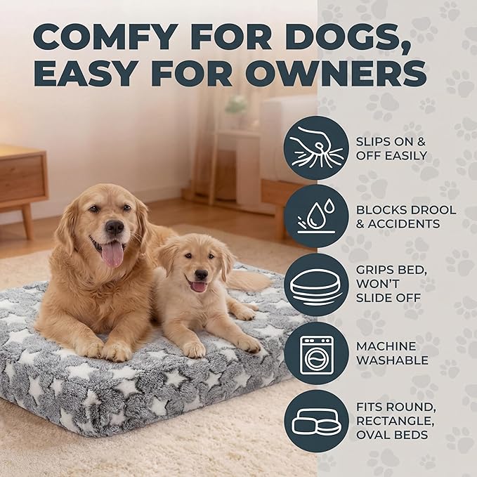 Youyole Large Washable Dog Bed Cover Replacement Waterproof Rectangle Bed Cover - Image 3
