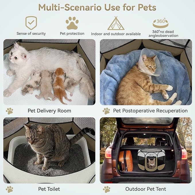 Siedihit Dog Cat Playpen, Small Puppy Pet Playpen, Dog Crate Tent Cage - Image 4