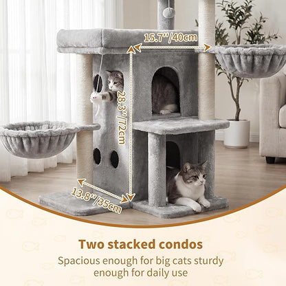 Heybly Cat Tree with Reinforced Big Base, 41.3-Inch Sturdy Cat Tower - Image 3