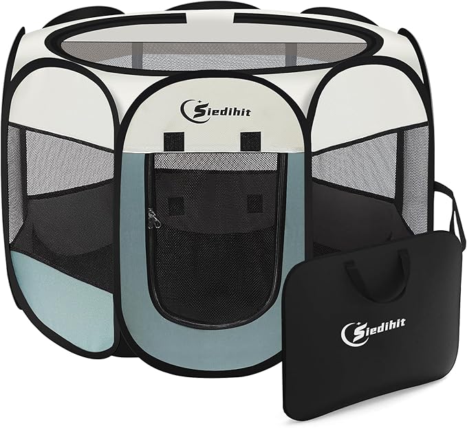 Siedihit Dog Cat Playpen, Puppy Pet Playpen Indoor by Siedihit