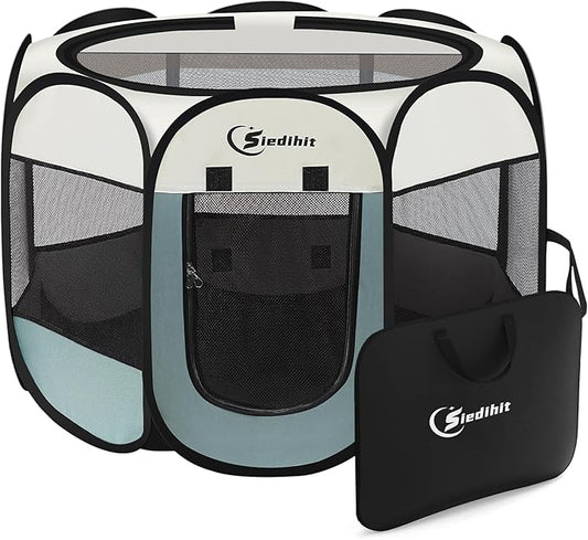 Siedihit Dog Cat Playpen, Puppy Pet Playpen Indoor by Siedihit