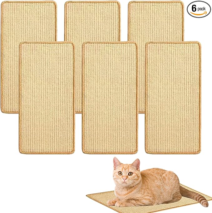 6 Pcs Cat Scratcher Mat, Sisal Cat Scratching Pad Scratch Mat by MOSIOBERDAVIAN