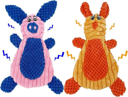 Comtim 2 Pack Durable Dog Chew Toys, Unstuffed Squeaky Dog Toys by COMTIM