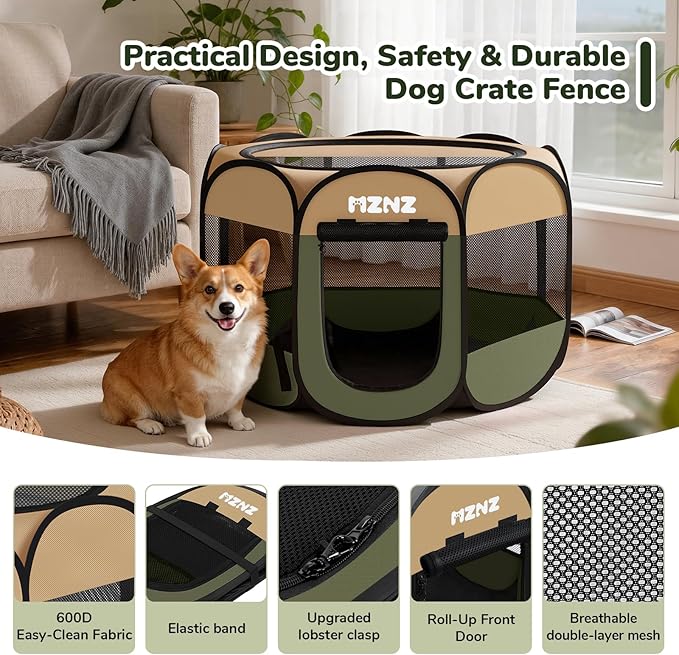 Dog Playpen, Portable Puppy Pet Crate Indoors - Image 7