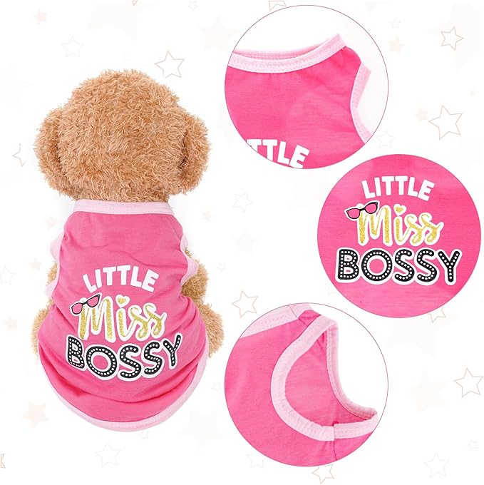 Pistha 4 Pack Dog Shirts Summer Printed Puppy Clothes Cute Sleeveless Pet T - Image 2