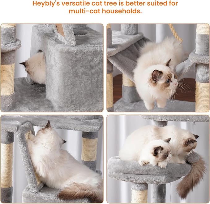 Heybly Cat Tree, 68 inch Multi-Level Cat Tower - Image 6
