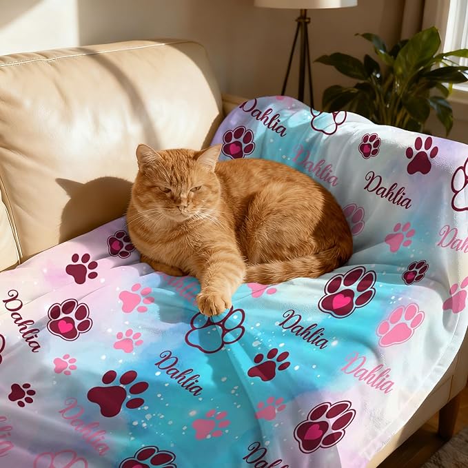 Custom Blanket with Dog Name Personalized Funny Throw Blankets Soft Warm Fleece - Image 6