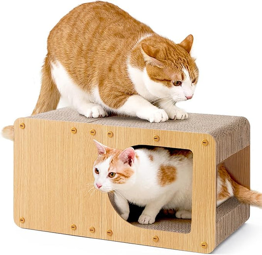 EHEYCIGA Cardboard Cat Scratcher House, 20-Inch Corrugated Cat Scratcher by EHEYCIGA