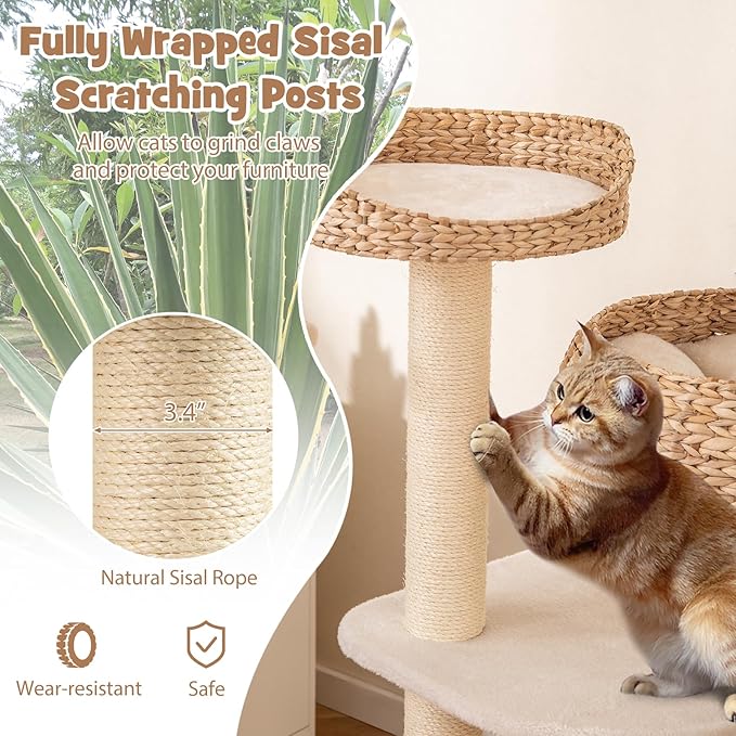 Tangkula Modern Cat Tree, Tall Cat Tower - Image 7