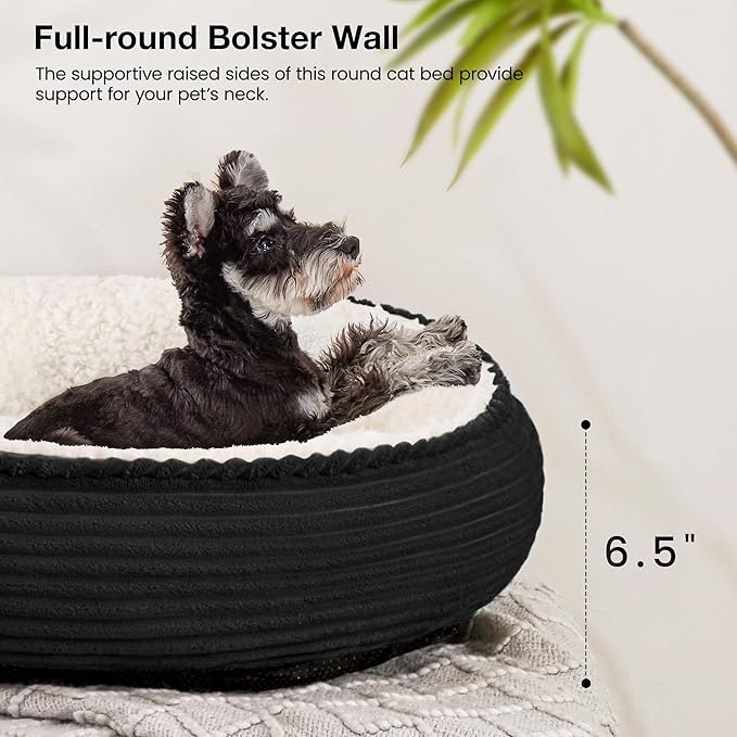 Love's cabin Round Donut Cat and Dog Cushion Bed, 24in Pet Bed - Image 5