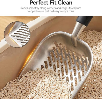 Cat Litter Scoop, Kitty Metal Scooper, Heavy Duty Aluminum Deep Sifter - Image 5
