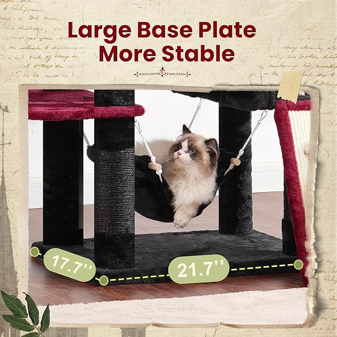 Gitelsnour Cat Tree for Indoor Cats, Gothic Sturdy Cat Tree House - Image 3