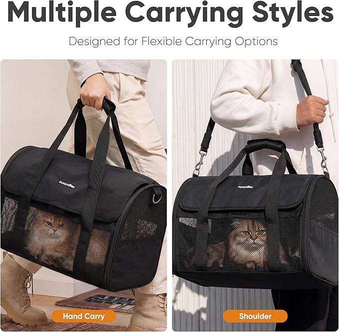 FUKUMARU Cat Carrier, Light & Airy Pet Carrier, 2-in-1 Shoulder Strap Leash - Image 6